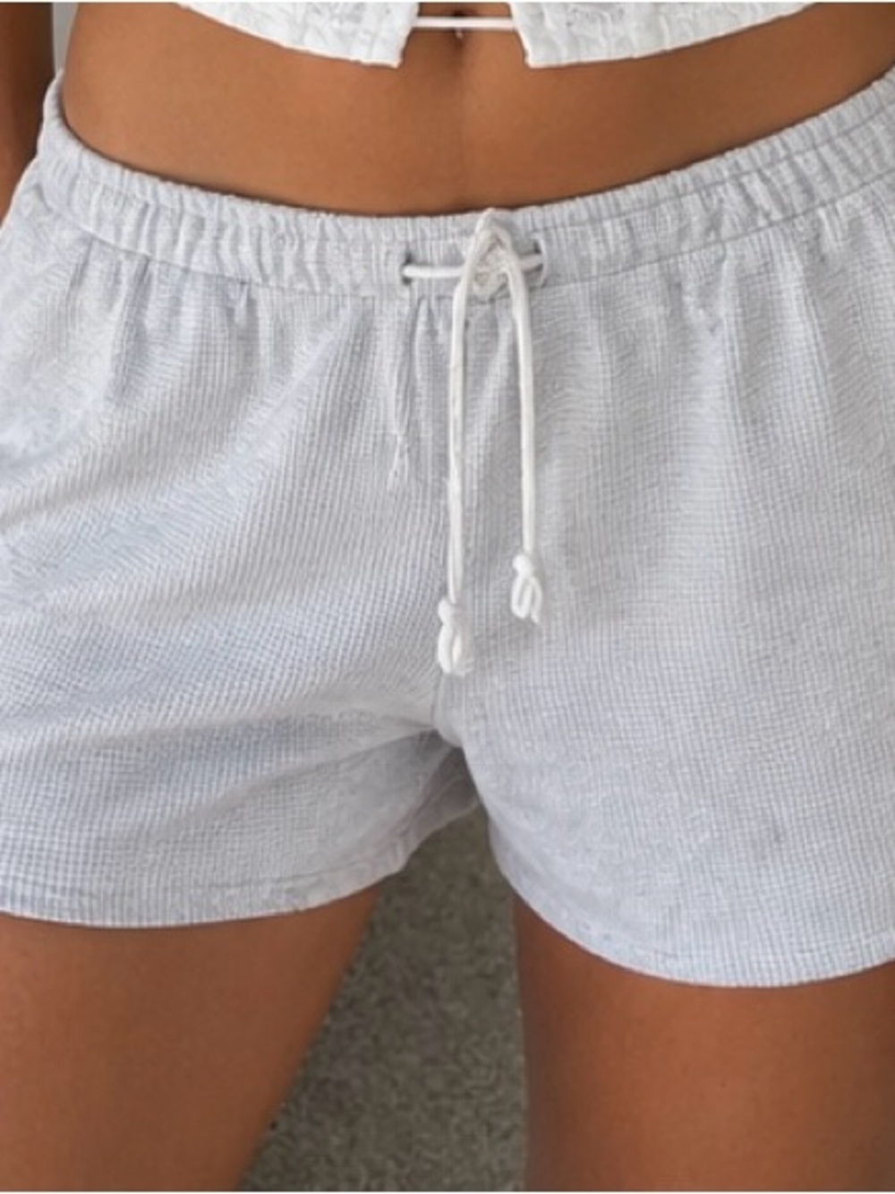 Brandy Melville Light Blue/Gray Summer Thermal Shorts - Picture 4 of 4